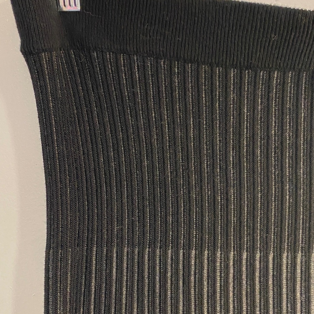 Max Studio A-Line Pleated Knit Midi Skirt Academia Winter Black Gray Size XL-1X - Picture 4 of 11